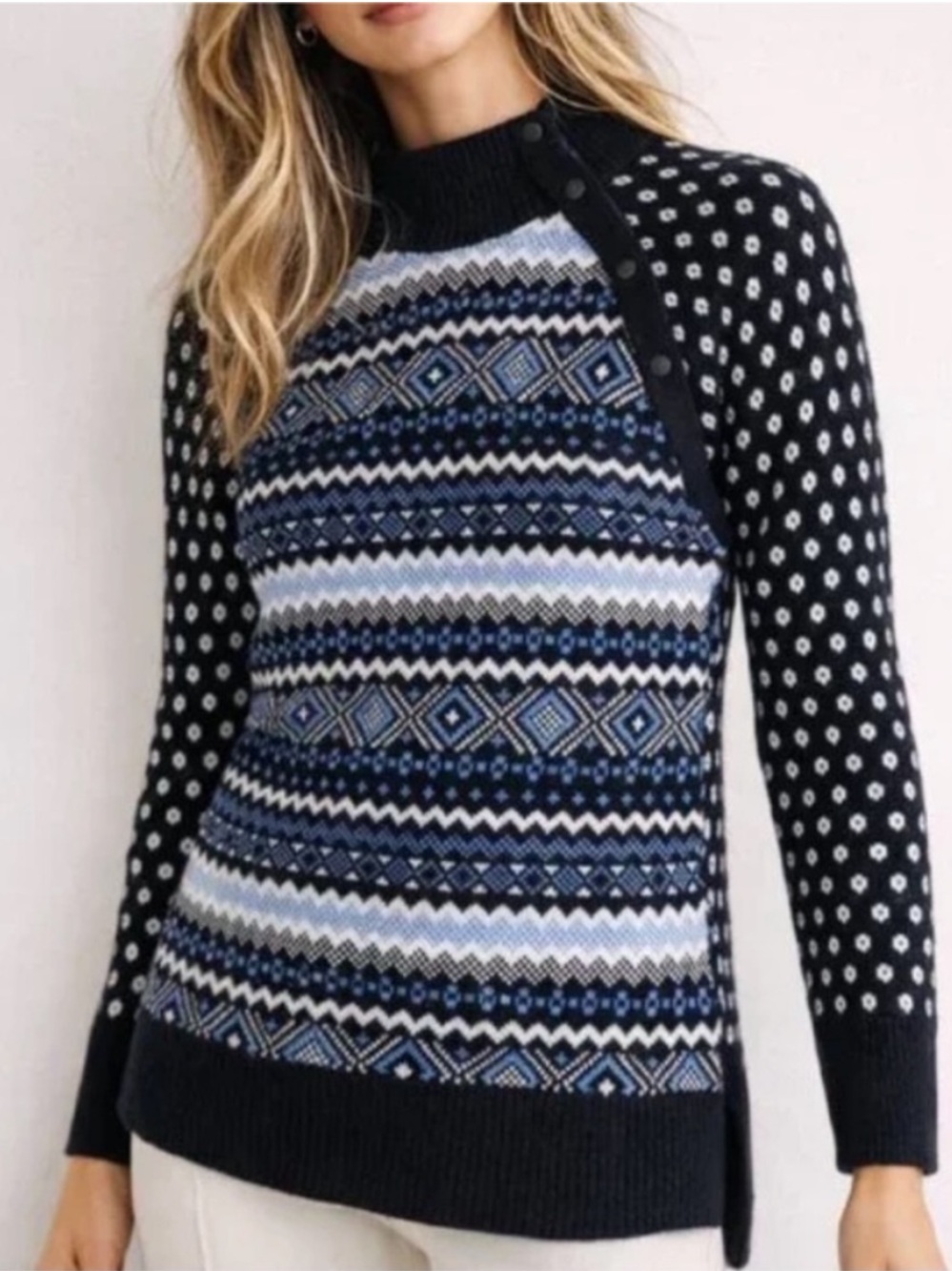 Talbots Merino Blend Mock Neck  Sweater, Size MP, NWT